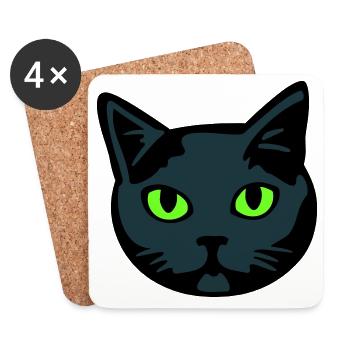 Graue Katze / Kater "Britisch Kurzhaar" - Untersetzer (4er-Set) - Weiß - Vorne