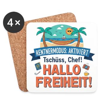 Pension & Retirement: Pensioner mode activated! - Coasters (set of 4) - white - Front