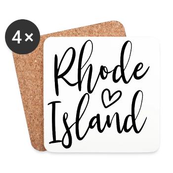 Rhode Island Heart Women’s Love Rhode Island - Dessous de verre (lot de 4) - blanc - Devant