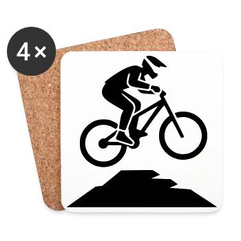 MTB Jump Biker Silhouette - Coasters (set of 4) - white - Front