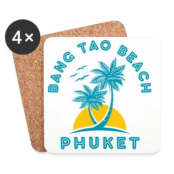 Teint de départ de Phuket Palm Sunset - Dessous de verre (lot de 4) - blanc - Devant