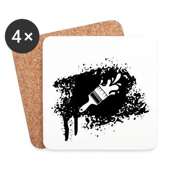 Paint Brush - Coasters (set of 4) - white - Front