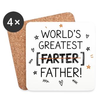 Best fart ever – Oops, I meant dad - Coasters (set of 4) - white - Front