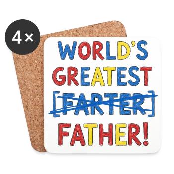 Best fart ever – Oops, I meant dad - Coasters (set of 4) - white - Front