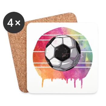 Ballon de football - Dessous de verre (lot de 4) - blanc - Devant