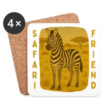 Zebra auf Safari - Untersetzer (4er-Set) - Weiß - Vorne