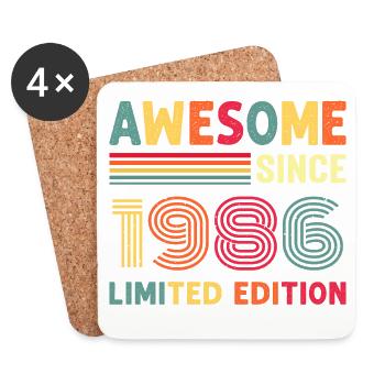 Vintage 1986 - Untersetzer (4er-Set) - Weiß - Vorne
