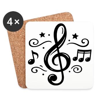 clef Musical notes - Coasters (set of 4) - white - Front