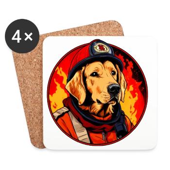 Fire Brigade Dogs - Coasters (set of 4) - white - Front