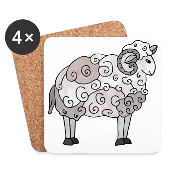 Aries - Coasters (set of 4) - white - Front