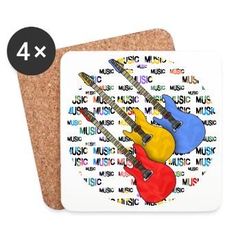 Guitars - Coasters (set of 4) - white - Front
