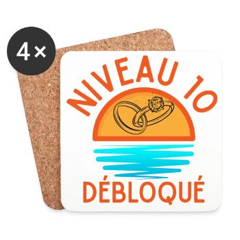 Niveau 10 Débloqué, un design créatif et frais - Dessous de verre (lot de 4) - blanc - Devant