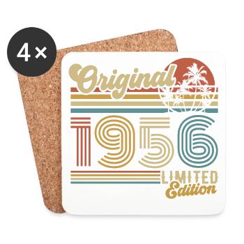 Original 1956 Vintage Vintage Birthday Gift - Coasters (set of 4) - white - Front
