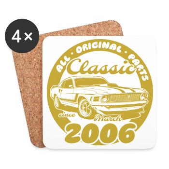 20. Geburtstag - Klassiker Musclecar 03/2006 - Untersetzer (4er-Set) - Weiß - Vorne
