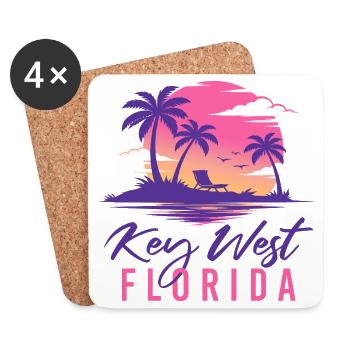 Key West Florida Spring Break Retro-Kreuzfahrt-Outfit - Untersetzer (4er-Set) - Weiß - Vorne