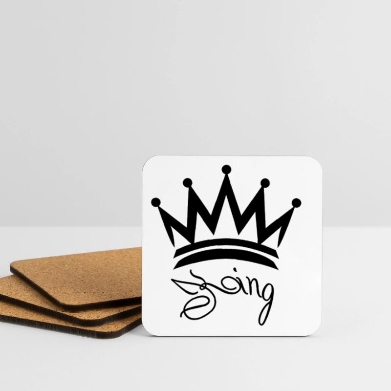 King Valentinstag, Hochzeitstag oder Paar Design Untersetzer (4er-Set)