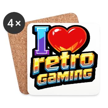 I love Retro Gaming - Coasters (set of 4) - white - Front