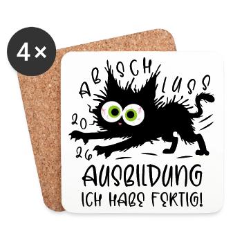 Training 2026 I'm done! Cat - Coasters (set of 4) - white - Front