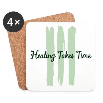 Healing takes time Achtsamkeit Geduld - Untersetzer (4er-Set) - Weiß - Vorne