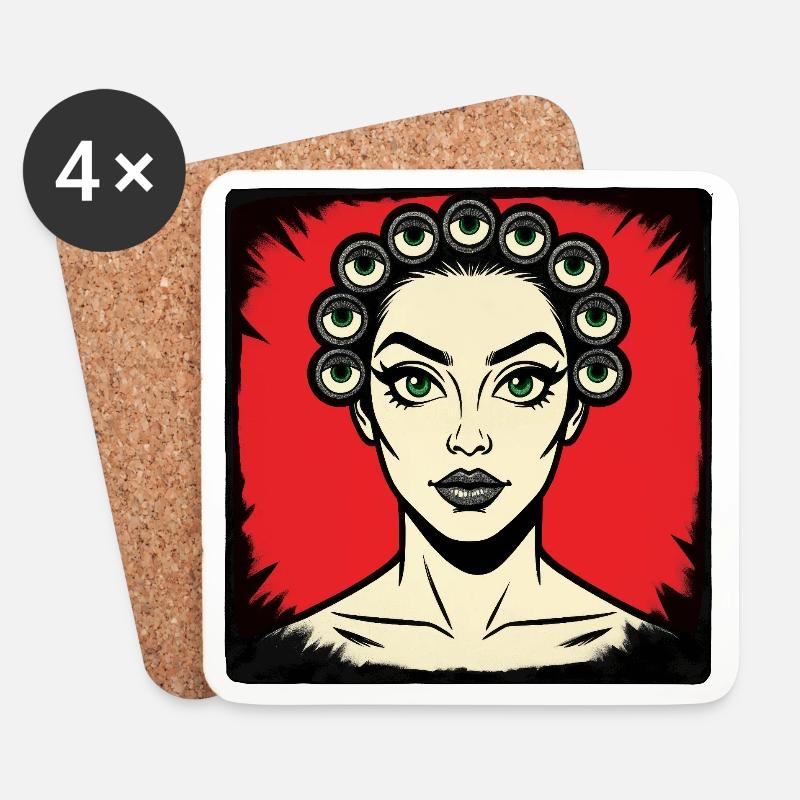 I SEE YOU - nice people - Coasters (set of 4) - white