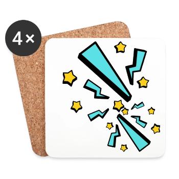 lightning bolt - Coasters (set of 4) - white - Front