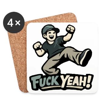 Fuck Yeah! Tägliche Motivation - Untersetzer (4er-Set) - Weiß - Vorne