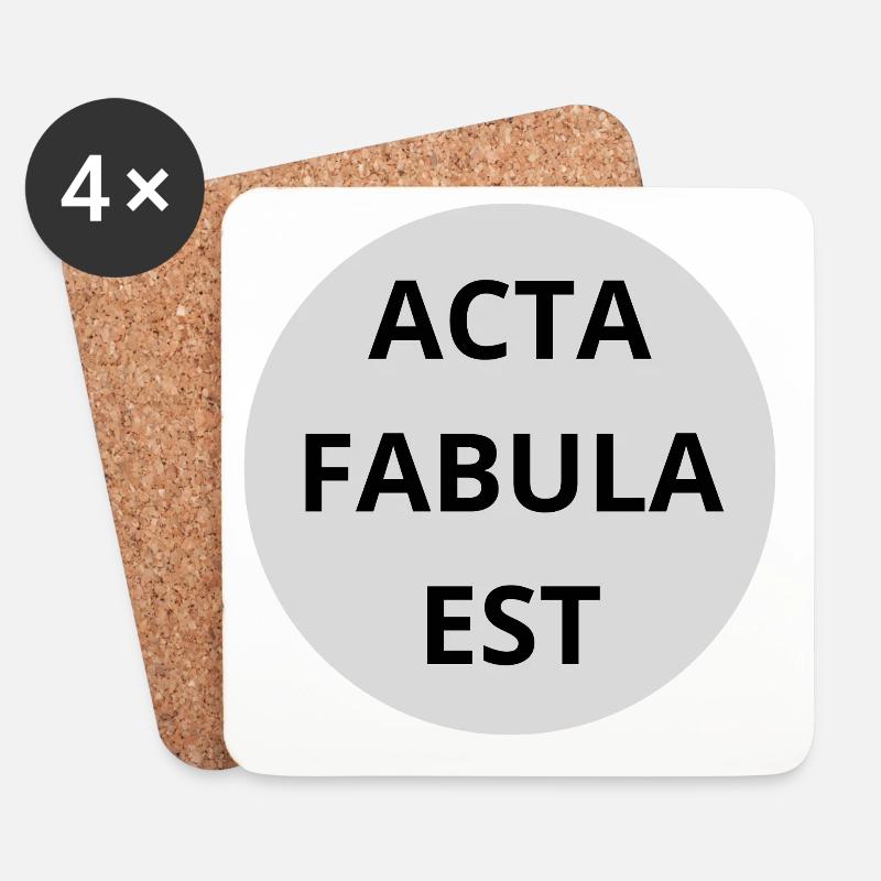 Acta Fabula Est - Untersetzer (4er-Set) - Weiß