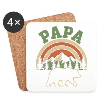 PAPA Mountain Retro Nature - Coasters (set of 4) - white - Front