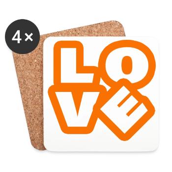 LOVE - Untersetzer (4er-Set) - Weiß - Vorne