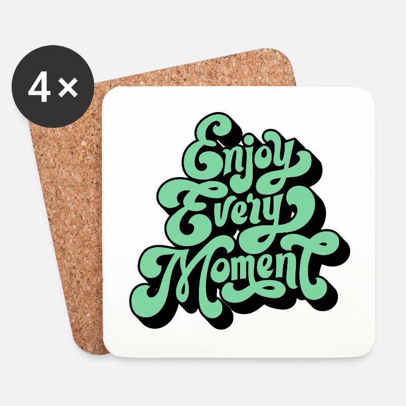 Genieße Jeden Moment - Untersetzer (4er-Set) - Weiß