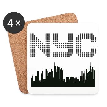 New York Pixel Skyline - Coasters (set of 4) - white - Front