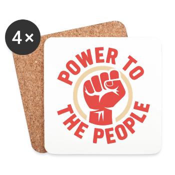 Le pouvoir au peuple - Socialist Antifa Tee - Dessous de verre (lot de 4) - blanc - Devant