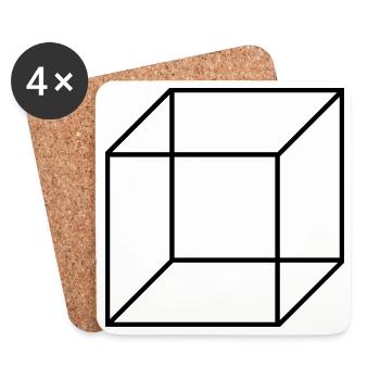 Cube Square - Coasters (set of 4) - white - Front