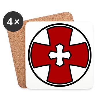 Cross circle - Coasters (set of 4) - white - Front