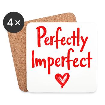 Perfectly Imperfect Heart Lettering - Coasters (set of 4) - white - Front