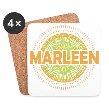 Nom Marleen - Dessous de verre (lot de 4) - blanc - Devant