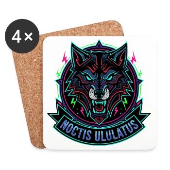 Neon Wolf Noctis Ululatus - Coasters (set of 4) - white - Front