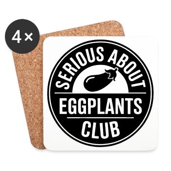 Aubergine lustiger Spruch - Serious about eggplant - Untersetzer (4er-Set) - Weiß - Vorne