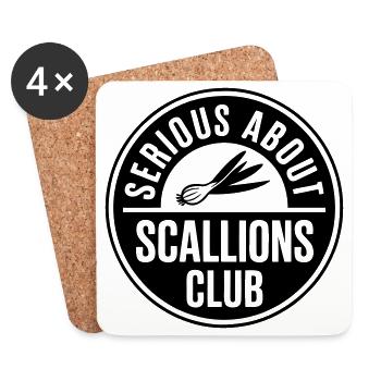 Spring onions - Serious about scallions club - Coasters (set of 4) - white - Front