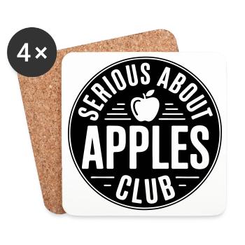 Apples - Serious about apples club - Coasters (set of 4) - white - Front