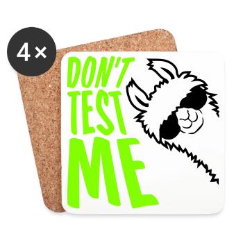 Ne me teste pas Lama Citation drôle coquine Logo - Dessous de verre (lot de 4) - blanc - Devant