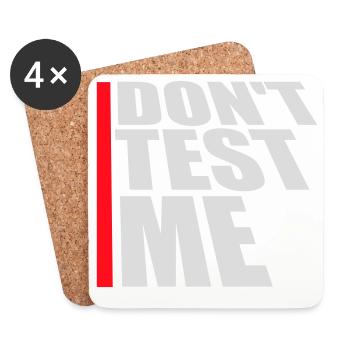 Ne me teste pas coquine, citation drôle de logo - Dessous de verre (lot de 4) - blanc - Devant