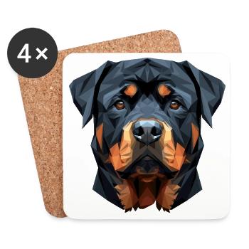 Rottweiler Hunde Liebe Stolze Rottweiler Liebhaber - Untersetzer (4er-Set) - Weiß - Vorne