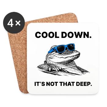 Refroidissement – Ce n’est pas ce demi-ton profond de crocodile - Dessous de verre (lot de 4) - blanc - Devant