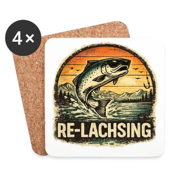 Angeln Geschenk Mann Angler Papa Re Lachs - Untersetzer (4er-Set) - Weiß - Vorne