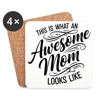 So Sieht Eine Tolle Mutter Aus Mama Geschenk - Untersetzer (4er-Set) - Weiß - Vorne
