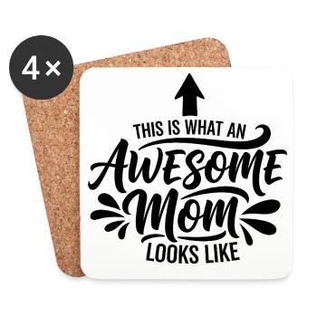 So Sieht Eine Tolle Mutter Aus Mama Geschenk - Untersetzer (4er-Set) - Weiß - Vorne