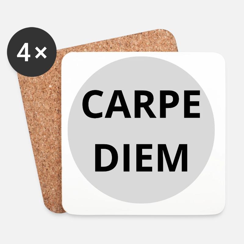 Carpe Diem - Untersetzer (4er-Set) - Weiß