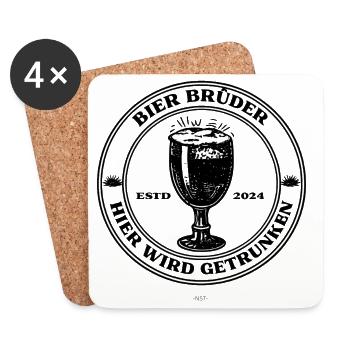 BierBrüder. This is where people drink. - Coasters (set of 4) - white - Front