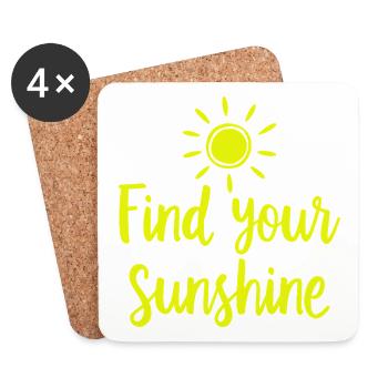 Trouvez votre déclaration positive Sunshine avec Sun - Dessous de verre (lot de 4) - blanc - Devant